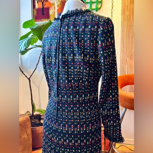 60s/70s Rainbow Boucle Knit Dress - Picture 5 of 8